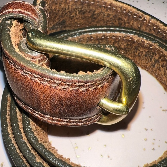 Dexter Distressed Brown Leather Men’s Belt - Picture 2 of 5